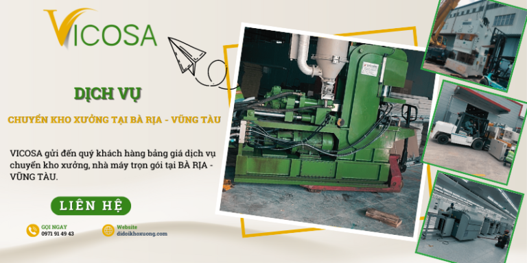 Dịch vụ chuyển kho xưởng, nhà máy, máy móc thiết bị trọn gói ở Bà Rịa Vũng Tàu