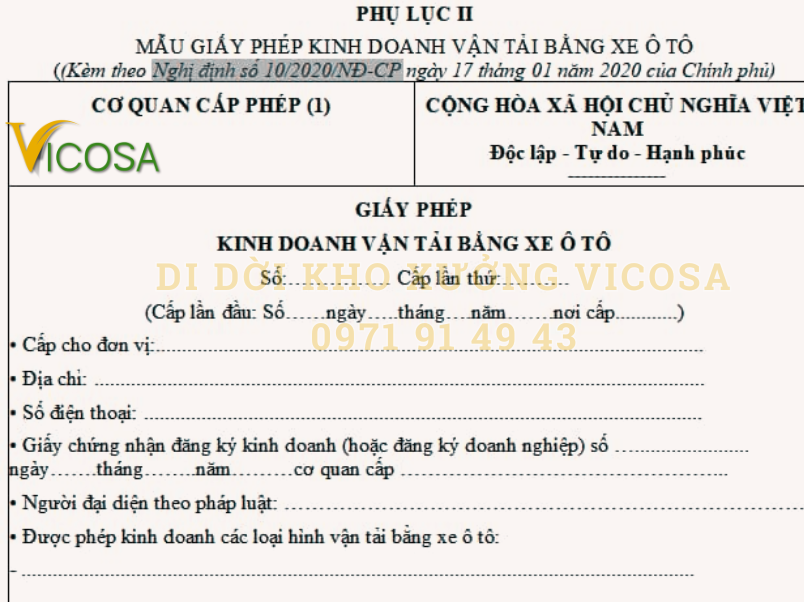 Giay phep kinh doanh chuyen kho xuong